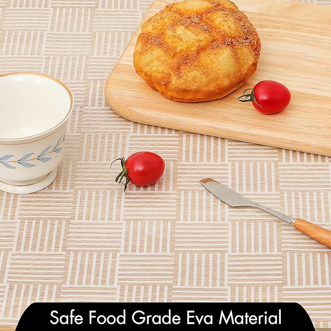 Cooyes Shelf and Drawer Liner for Kitchen Cabinets – Non-Adhesive, Waterproof, Non-Slip Cabinet Liners for Scratch Protection, Desk, Refrigerator, Shelves, Drawers with Modern Pattern