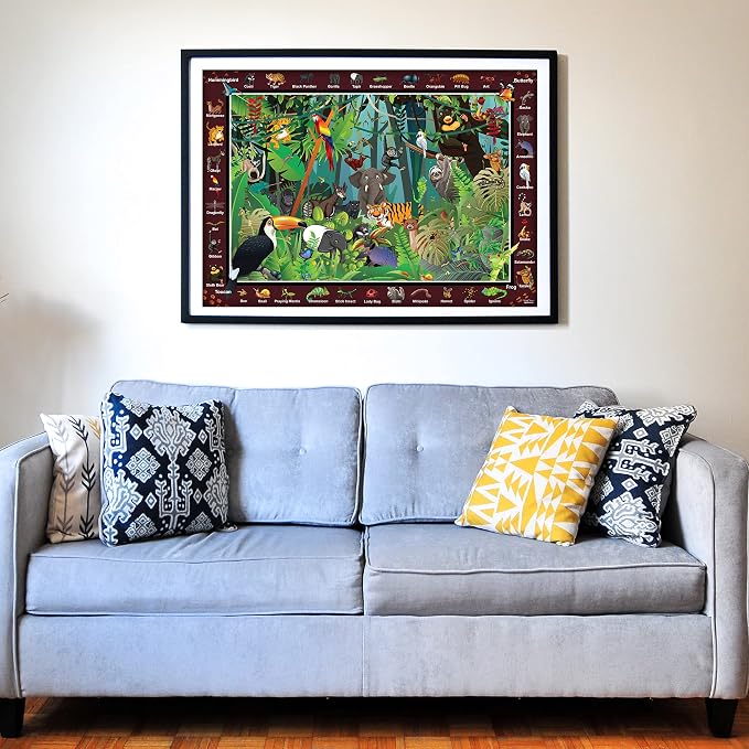 Think2Master Rainforest Jungle Animal 250 Pieces Jigsaw Puzzle for Adults & Seniors. Great Gift with Larger Pieces 14.2” X 19.3”