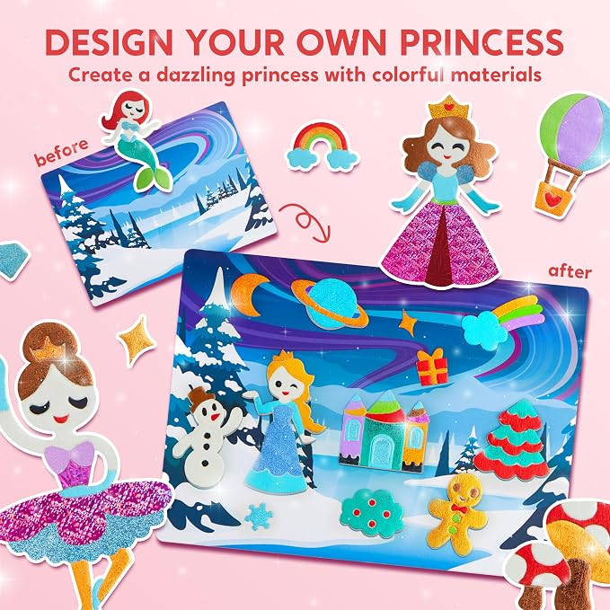 Klever Kits Foil Art Kit for Kids - Arts & Crafts Supplies, Mess Free Coloring, Foil Foam Stickers, Creative Travel Toys, Birthday Gifts for Boys & Girls Ages 4 and Up