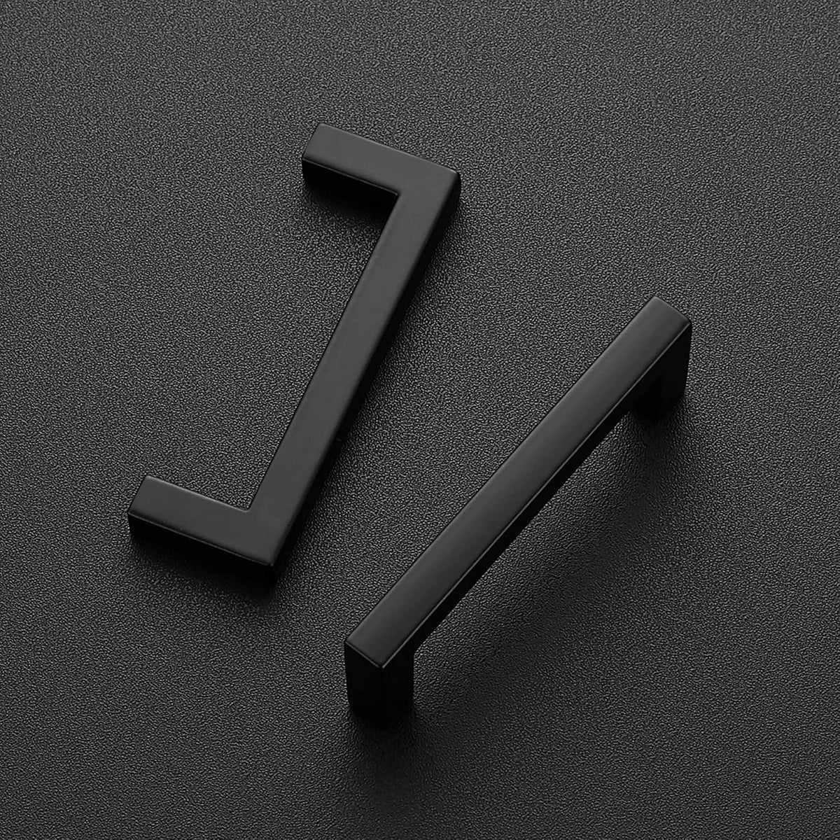 Ravinte 3 Pack Solid 3 Inch Center to Center Slim Square Bar Drawer Handles - Kitchen Cabinet Hardware in Matte Black - Drawer Pulls and Cabinet Handles