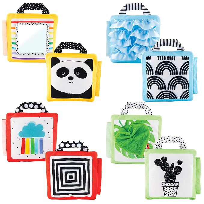 Sassy Reversible Soft Sensory Activity Panels, 4Count, Ages 0+ Months