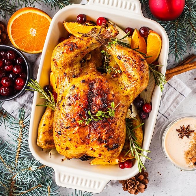Royalcraft Roaster Oven with Self-Basting Lid, 18qt Electric Roaster with Removable Pan & Rack, Turkey Roaster Oven with Defrost & Warm Function, Stainless Steel, Grey