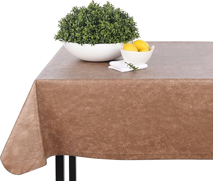 Yourtablecloth Heavy Duty Vinyl Rectangle or Square Tablecloth – 6 Gauge Heavy Duty Tablecloth – Flannel Backed – Wipeable Tablecloth with Vivid Colors & Many Sizes 52 x 108 Ruby Red