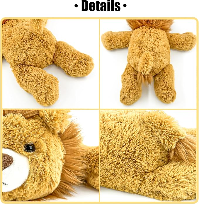 YOUBLEK 20" | 4 Pounds Weighted Stuffed Animals,Sensory Comfort Plush Throw Pillow Toy, Soft for Home & School, Kawaii Plushies Hugging Toy Gifts for Kids & Adults (Lion, 20 inch 4 Pounds)