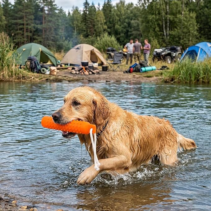 Dog Float Toy - Interactive Training Bumper & Fetching Retrieving Dog Water Toys Dummy Outdoor - Lightweight for Float on the Water Pool Fetch Rope Dog Toys for Small, Medium, Large Dogs