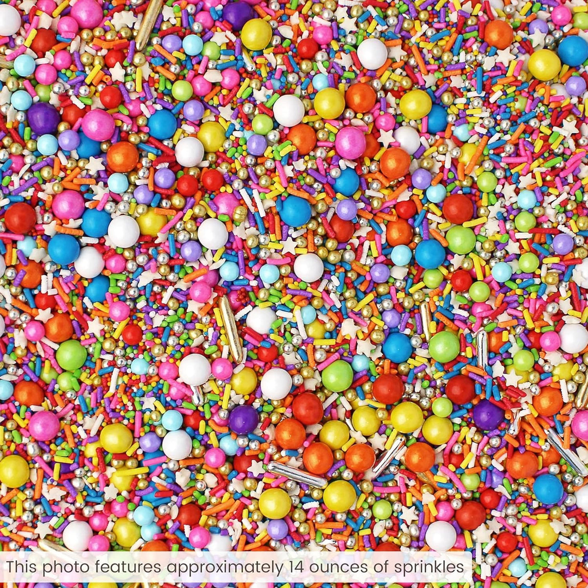 Sprinkle Pop Rainbow Road Sprinkle Mix| Blend of White Red Orange Yellow Green Blue Pink Purple Rainbow Sprinkles Made in USA for Decorating Birthday Cakes Cookie Cupcakes Ice Cream Chocolate,4oz