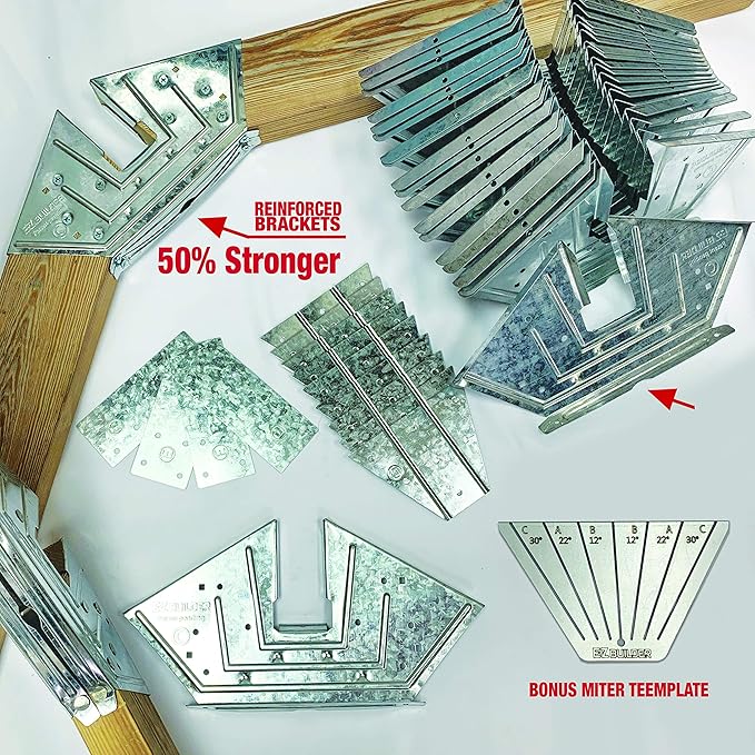 50% Structurally Stronger Truss Design Easy Shed Kit Builds 6'–14’ Widths Any Length - Bonus Miter Template, Storage Shed Garage Barn Playhouse Easy Framing Kit, Peak Roof 2x4 Basic DIY EZ Framer Kit
