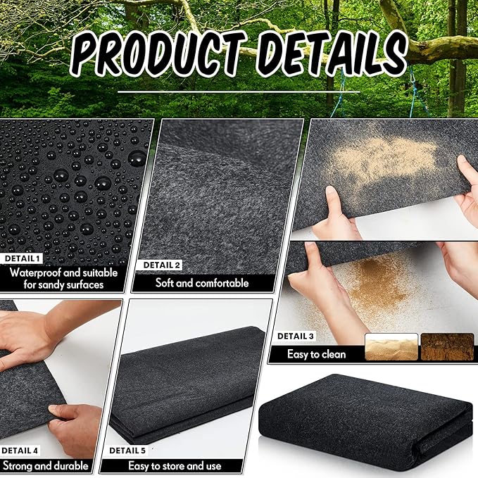 Haull Outdoor Storage Shed Floor Mat Waterproof Outdoor Carport Mat Thickened Soft Patio Furniture Pad Washable with Non Slip Backing, Storage Shed Not Included(9.8 x 12 ft)