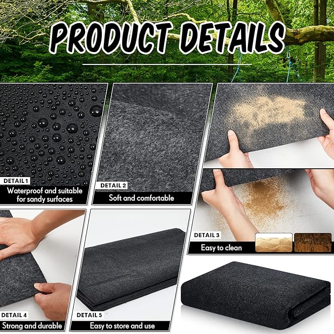 Haull Outdoor Storage Shed Floor Mat Waterproof Outdoor Carport Mat Thickened Soft Patio Furniture Pad Washable with Non Slip Backing, Storage Shed Not Included(6 x 8.2 ft)