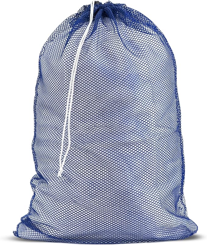 Handy Laundry Mesh XL Laundry Bag - Durable, Machine Washable with Secure Drawstring Closure - Perfect for College Dorms, Laundromats, Apartments (Blue, Large 24" x 36")