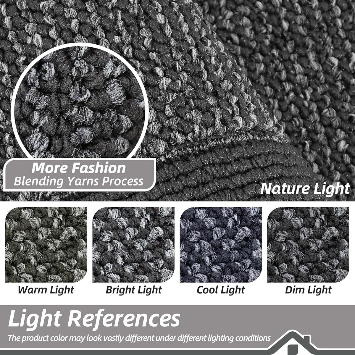 BEQHAUSE Indoor Door Mat 24" x 36", Dirt Trapper Door Mats Non-Slip Entryway Rugs Washable, Resist Dirt Absorbent Welcome Mat, Low Profile Floor Mats for Front Back Door and Entryway, Charcoal