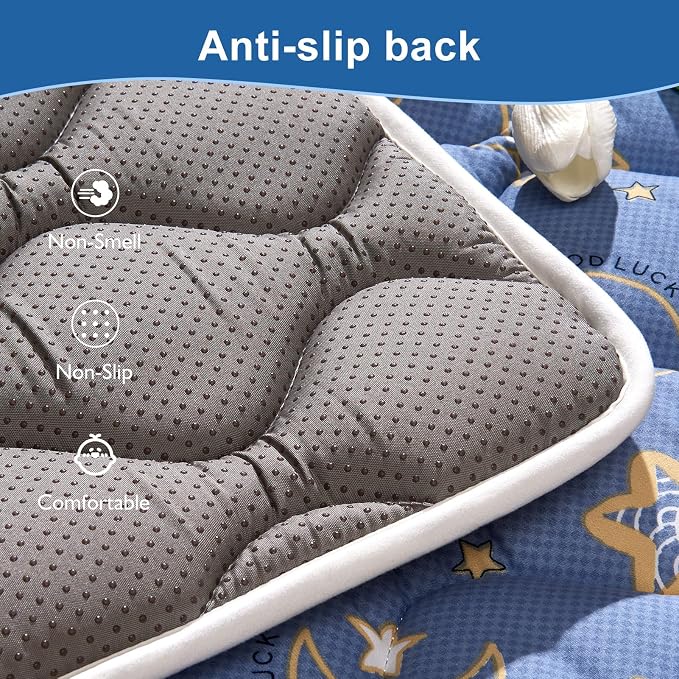 Odorless Premium Foam Baby Play Mat 50" x 50", Soft Microfiber Fabric Crawling Mat for Floor- Comfortable and Hypoallergenic, Non-Slip Cushioned Floor Playpen mat for Infants,Babies,Toddlers