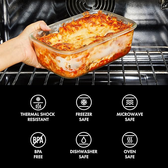 OXO Good Grips 3.5 Cup Smart Seal Glass Rectangle Food Storage Container, Clear (Pack of 2)