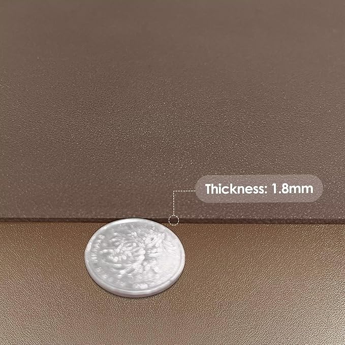 Leather Table Cover,1.8mm Thick,17x54 Inch Desk Cover,Dresser Cover Top,Dresser Protector Top,Dresser Cover,End Table Cover.(Mud Color+Champagne Gold,17x54)