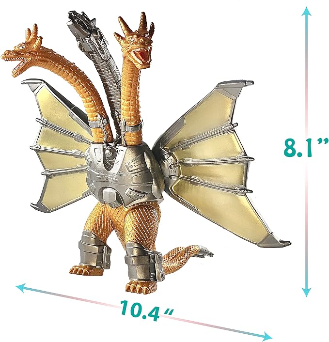 TwCare Set of 2 Legendary Shin Monster vs Mecha King Ghidorah Toy Action Figures, Movable Joints Movie Series Dinosaur Dragon Soft Vinyl, Carry Bag