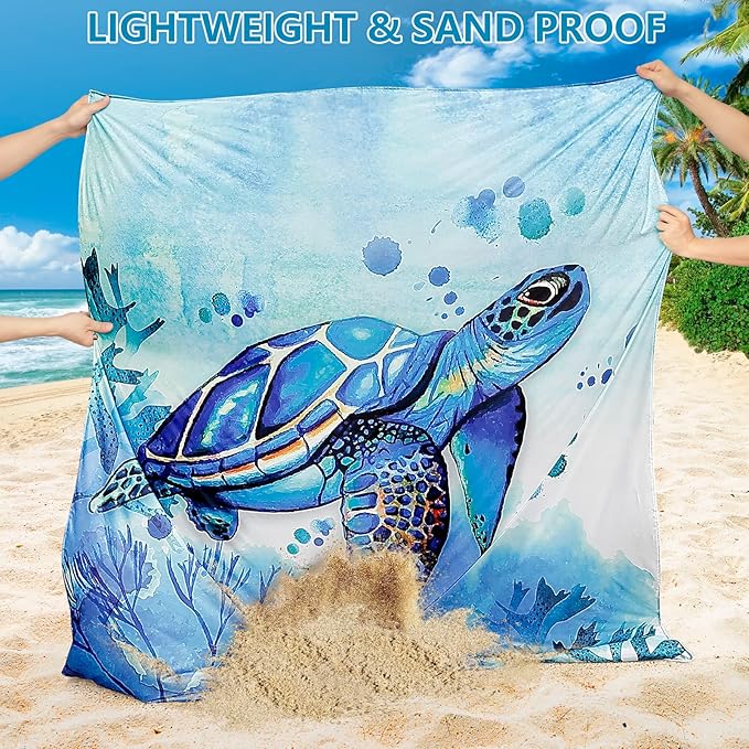 HIHOHO Beach Blanket Waterproof Sandproof Extra Large Beach Mat 79" X 83"/120"x108"for 1-8 Adults Quick Drying Durable Outdoor Picnic Mat for Beach Travel Camping Hiking