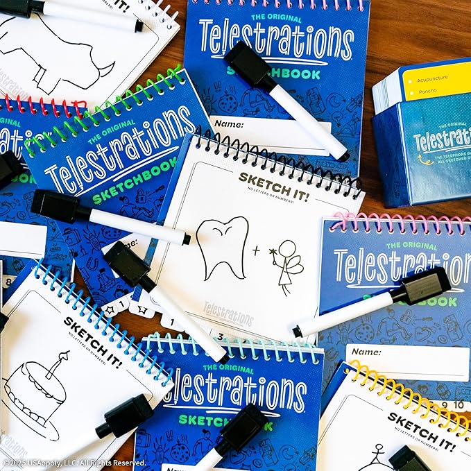 Telestrations 8 Player 2nd Edition Board Game, Award Winning Hilarious and Unpredictable Must Have Party Game with a New Look, Sketch What Your Read Then Guess What You Saw, 4-8 Players, Ages 10+