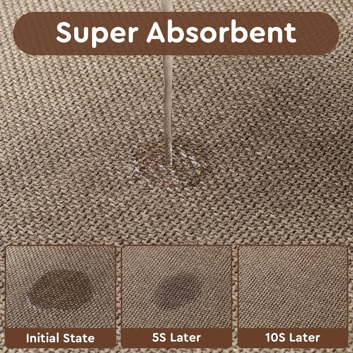 tchdio Kitchen Mats for Floor, Rubber Backed Kitchen Rugs Non Slip Washable, Superior Absorbent Kitchen Runner Rug Easy to Clean, Comfort Kitchen Floor Mat Front of Sink (Tan, 20" × 70")