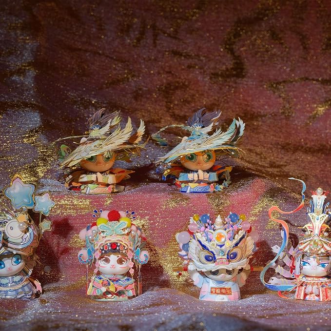 MU 3D Metal Puzzles The Chinese Opera Diva Kitty Cat Figures Model Assembling, Metal Models Kits Miniature Building for Adult, Hobby Birthday New Year Gifts Collectibles Home Decor