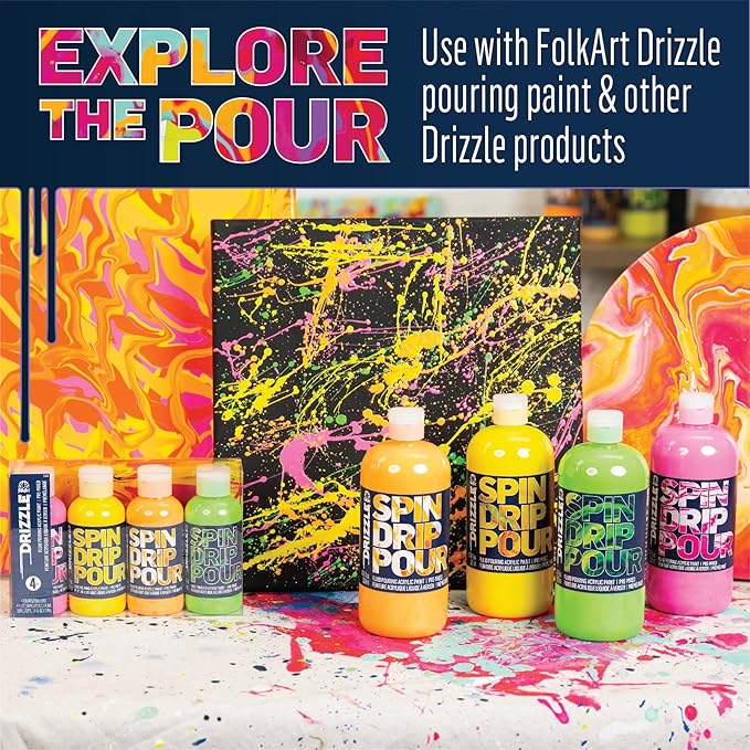 FolkArt Drizzle Pour Cup, 3-Slotted Divided Pour Cup Perfect for Fluid Paint Pouring Arts and Crafts Projects, 50426