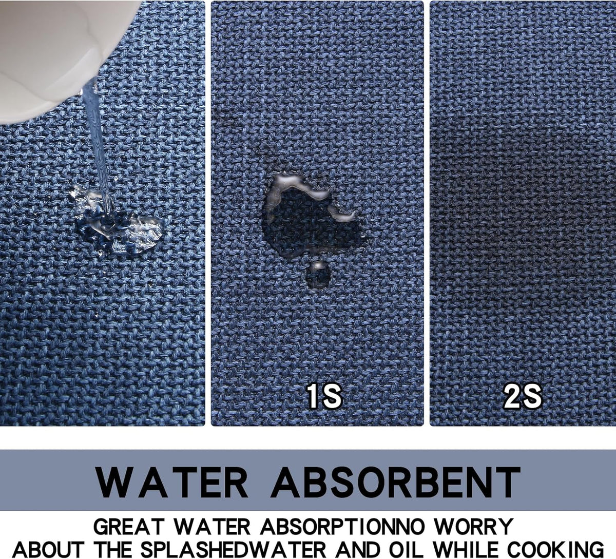 Kitchen Mat, Cushioned Non Slip Rugs for Kitchen Floor, Absorbent Runner Comfort Standing Mats Washable for Kitchen, Office, Home (Dark Blue, 35.4"x71")