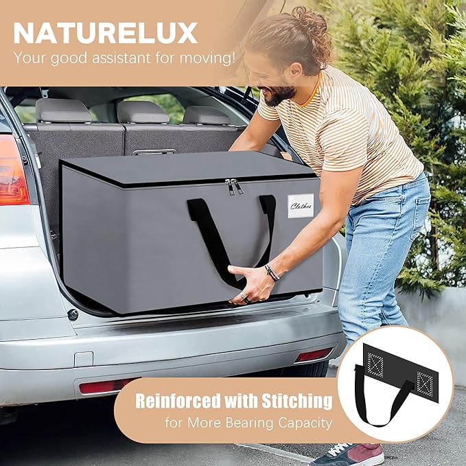 Heavy Duty Moving Bags - Extra Large Packing Bags and Storage Totes, Collapsible and Foldable Option for Moving and Storage, Multicolored, 93 L - 6 Pack