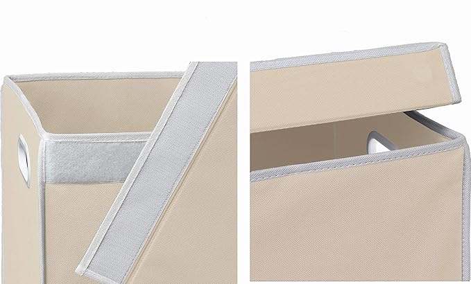 Simple Houseware Double Laundry Hamper with Lid and Removable Laundry Bags, Beige