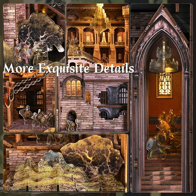 MiniCity Book Nook Kit, DIY Miniature Dollhouse Kit 3D Puzzles for Adults Tiny House Mini Home Craft Bookshelf Nook Puzzle Book Decor Gifts for Teenagers Book Lovers (Robin Hood)