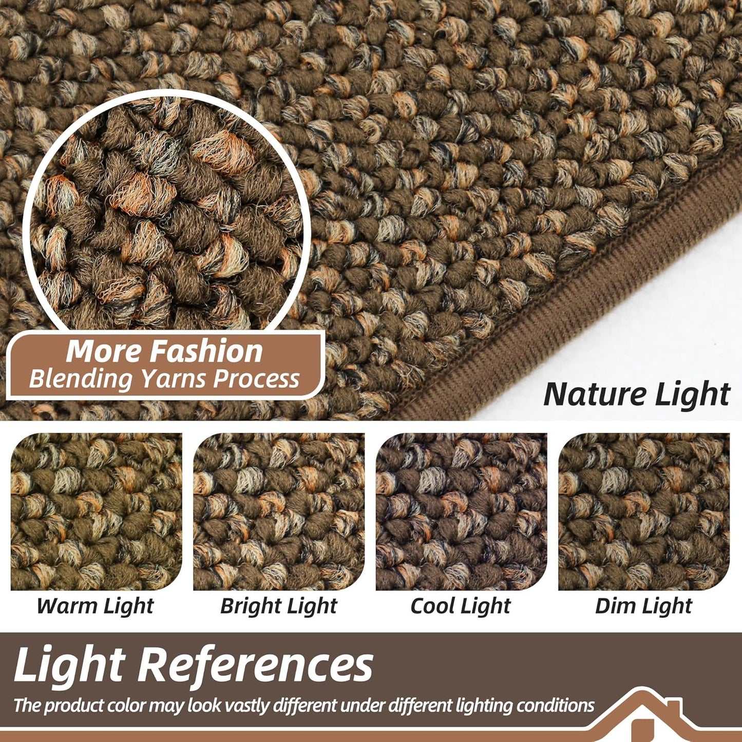 BEQHAUSE Kitchen Rugs 24"x36", Non-Slip Kitchen Mats for Floor, Super Absorbent and Stain Resistant Kitchen Rugs, Machine Washable Rugs for Kitchen, Hallway, Laundry & Sink, Brown