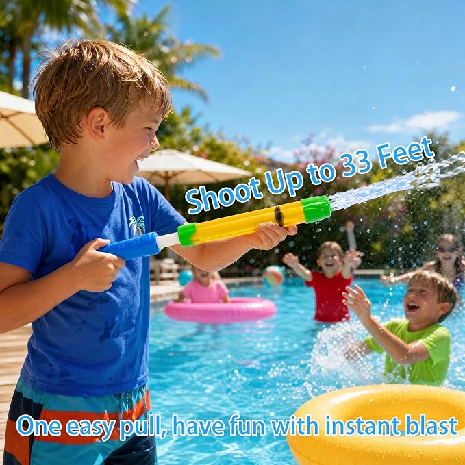 Water Gun Blasters for Kids & Adults: 12 Pack Bulk Water Squirter for Outdoor Swimming Pool Party, Backyard, Summer Beach, 12.6 Inch Water Shooter Toy Gift for Water Slide, Water Fighting Game