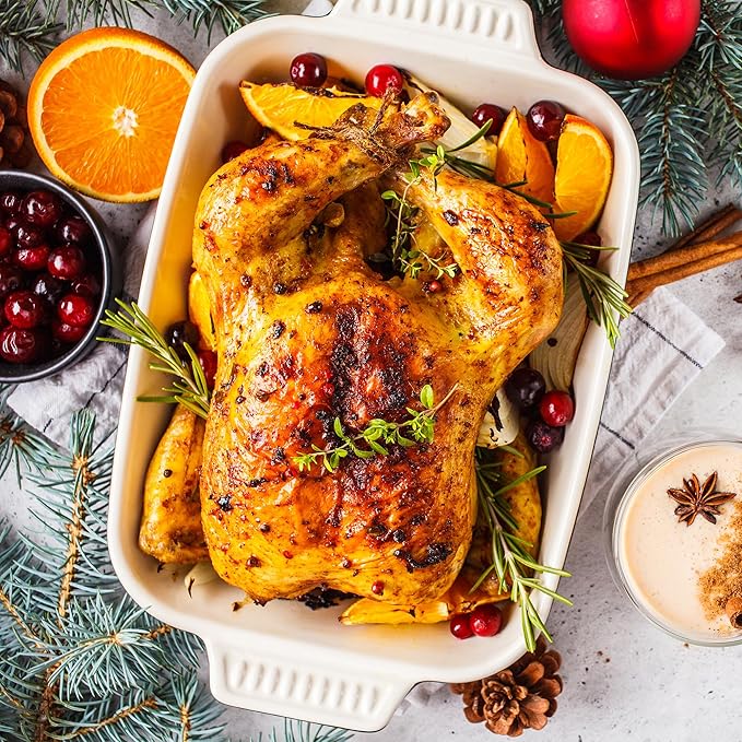 Sunvivi Roaster Oven, Electric Roaster Oven with Viewing Lid, 30lb 26-Quart Turkey Roaster with Unique Defrost/Warm Function, Large Roaster with Removable Pan & Rack, Stainless Steel, Blue
