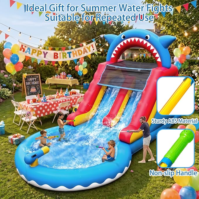 Water Gun Blasters for Kids & Adults: 12 Pack Bulk Water Squirter for Outdoor Swimming Pool Party, Backyard, Summer Beach, 12.6 Inch Water Shooter Toy Gift for Water Slide, Water Fighting Game