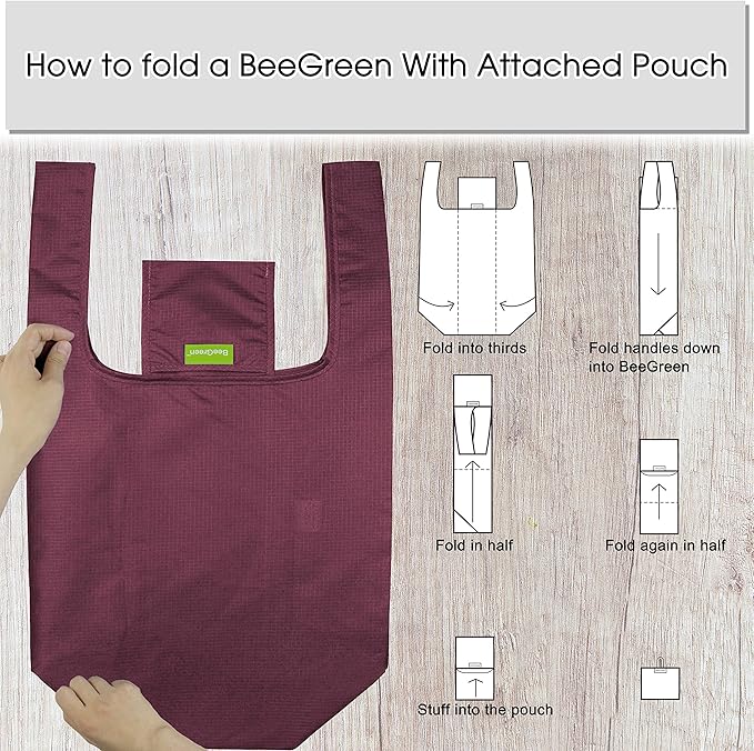 BeeGreen Orange Reusable Grocery Bags Wholesale Pumpkin Reusable Kitchen Bags Bulk Foldable-Machine Washable with Zipper Storage Pouch 50 Packs