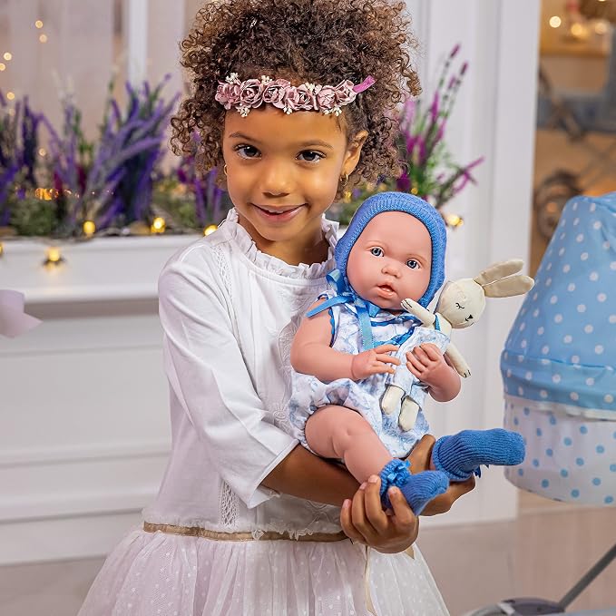 JC Toys - La Newborn Royal Collection | Anatomically Correct Real Boy Baby Doll | 15" All-Vinyl Baby Doll | Designed by Berenguer Made in Spain | Ages 2+ | Blue Gift Set