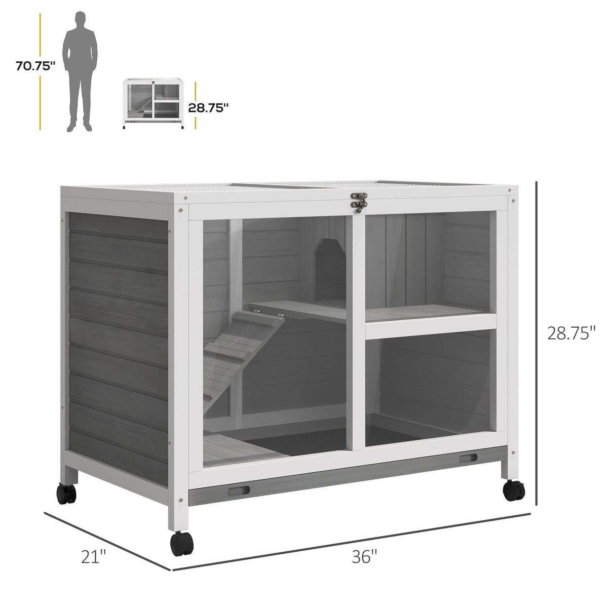 Desk/Table Sized Rabbit Hutch with Wheels
