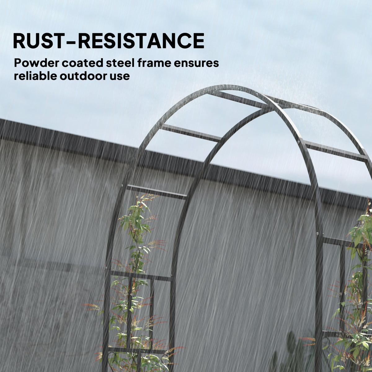 7.3ft Steel Garden Arch Trellis, Garden Arbor Trellis for Climbing Plants Roses Wisteria Vines, Black