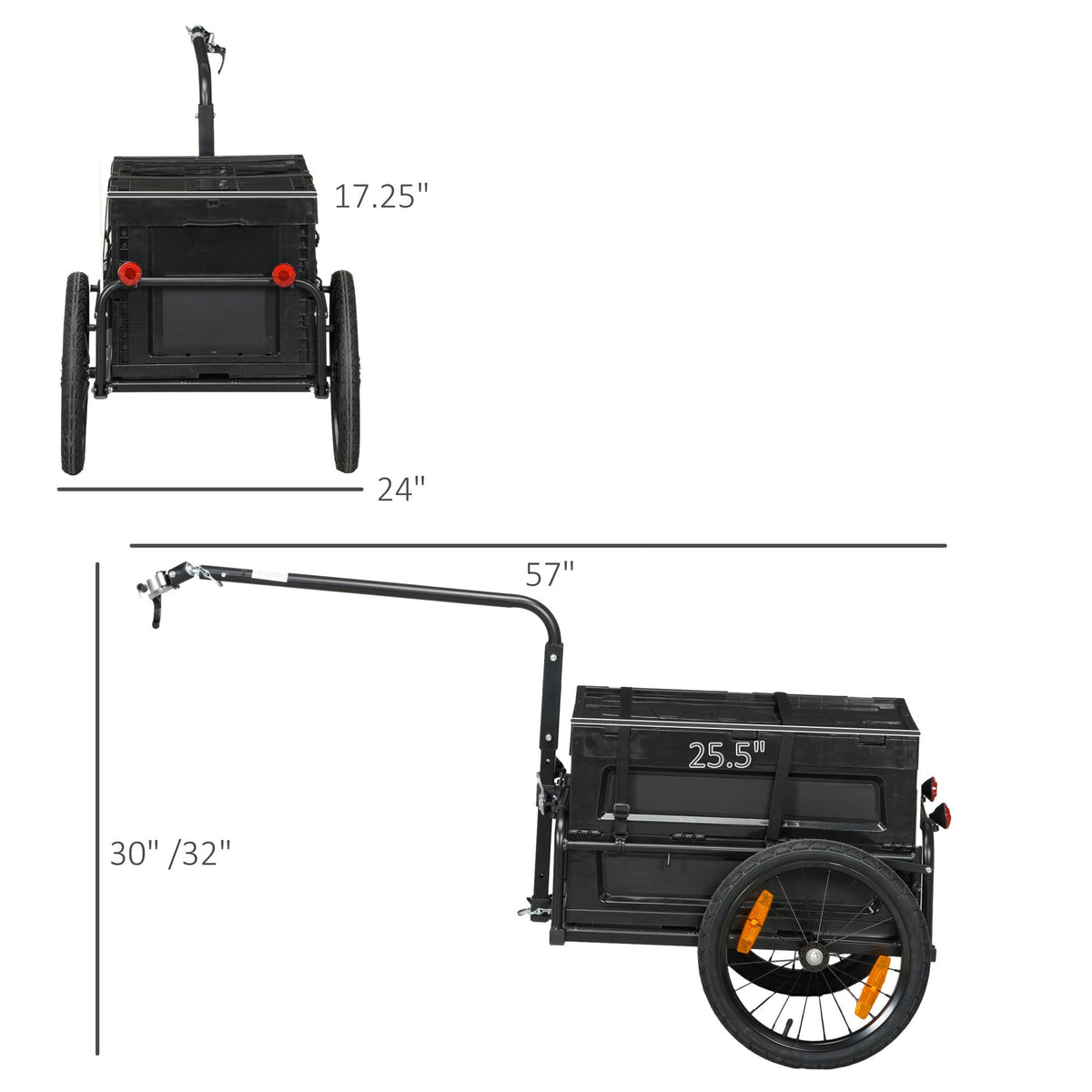 Trailer for Bike, Bicycle Cargo Trailer with Removable Storage Box, No Bottom