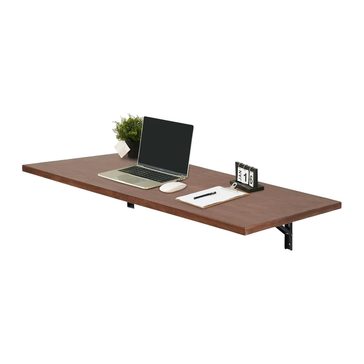 MCombo Wall Mounted Workbench with Solid Wooden Tabletop for Garage, Laundry, Folding Worktable for Home, Office, Washroom AD90