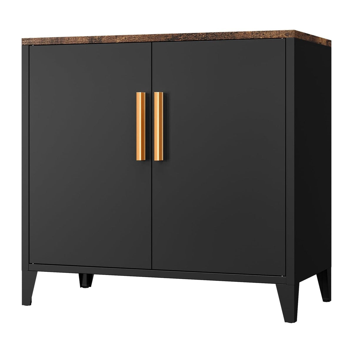 STANI Coffee Bar Cabinet with Storage,Small Kitchen Storage Cabinet,Pantry Cabinet,2 Doors, Metal, Adjustable Shelf, Kitchen,Coffee Bar, Garden, Entryway, Table Cupboard,16" Dx 32" Wx30 H Black