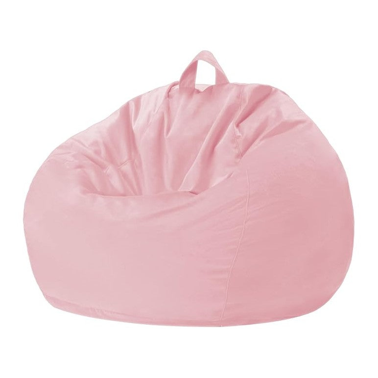 Homguava 2FT Bean Bag Chair: 2' Bean Bags with Memory Foam Filled,Comfy Beanbag Chairs Round Bean Bag Sofa with Dutch Velvet Cover-Light Pink
