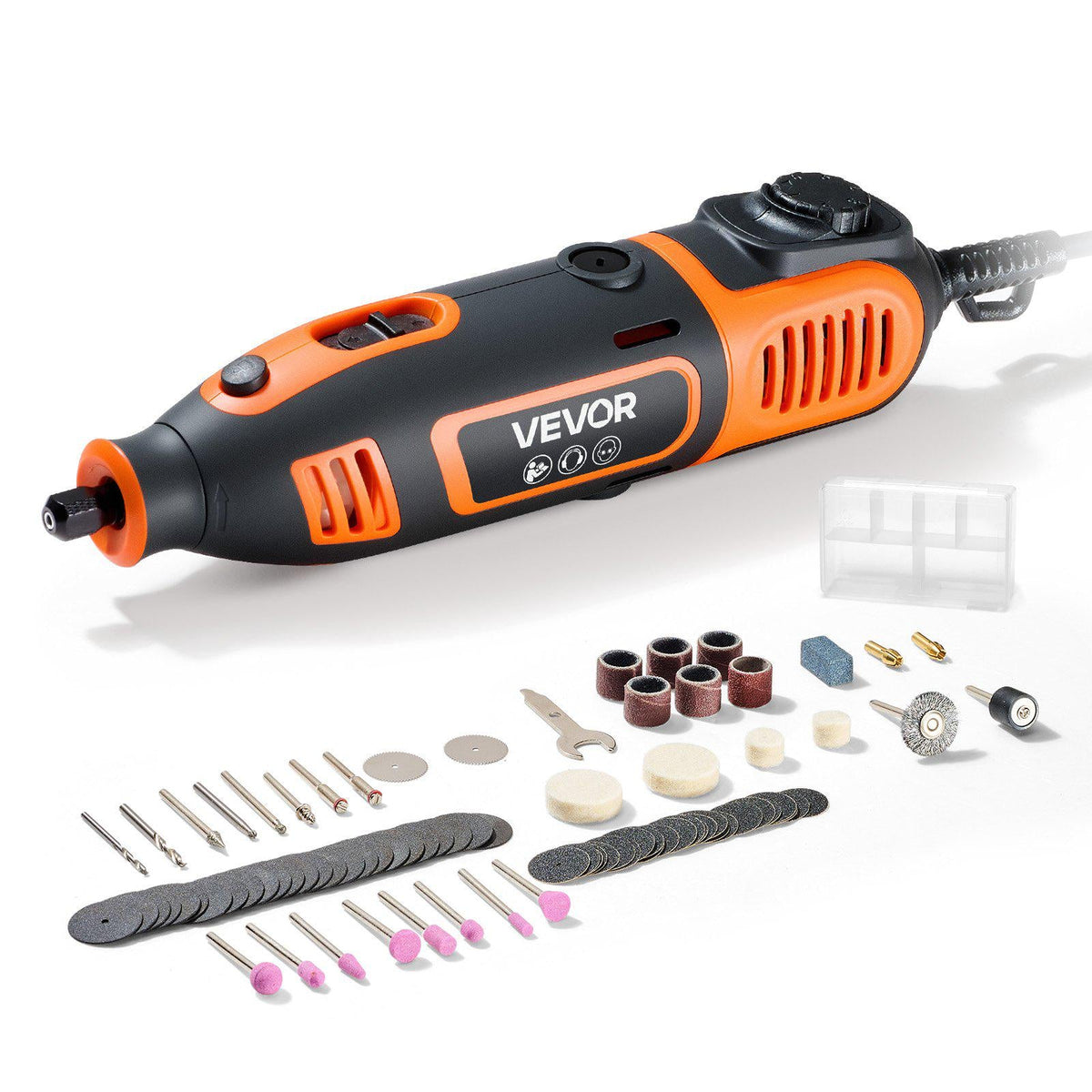 84-Piece Rotary Tool Kit, 200W Mini Power Rotary Tool Corded , 6-Level Speed 8000-40000 RPM Multi-Purpose DIY Tools for Engraving, Sanding, Polishing, Carving, Grinding, Cutting, DIY Crafts