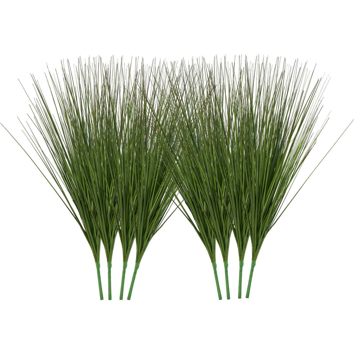 Artificial Grass Plant, 27 inch Faux Onion Grass Fake Greenery Shrubs Plant, Premium PVC for Indoor Outdoor House Home Garden Office Room Décor, Housewarming, 8 Pack Green