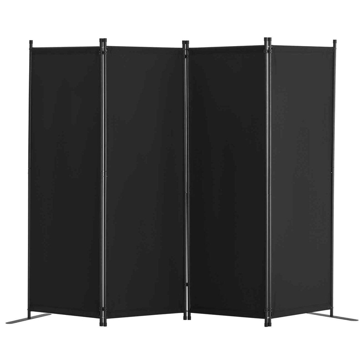 Room Divider,  4 Panel Room Dividers and Folding Privacy Screens, Fabric Partition Room Dividers for Office, Bedroom, Dining Room, Study, Freestanding, Black
