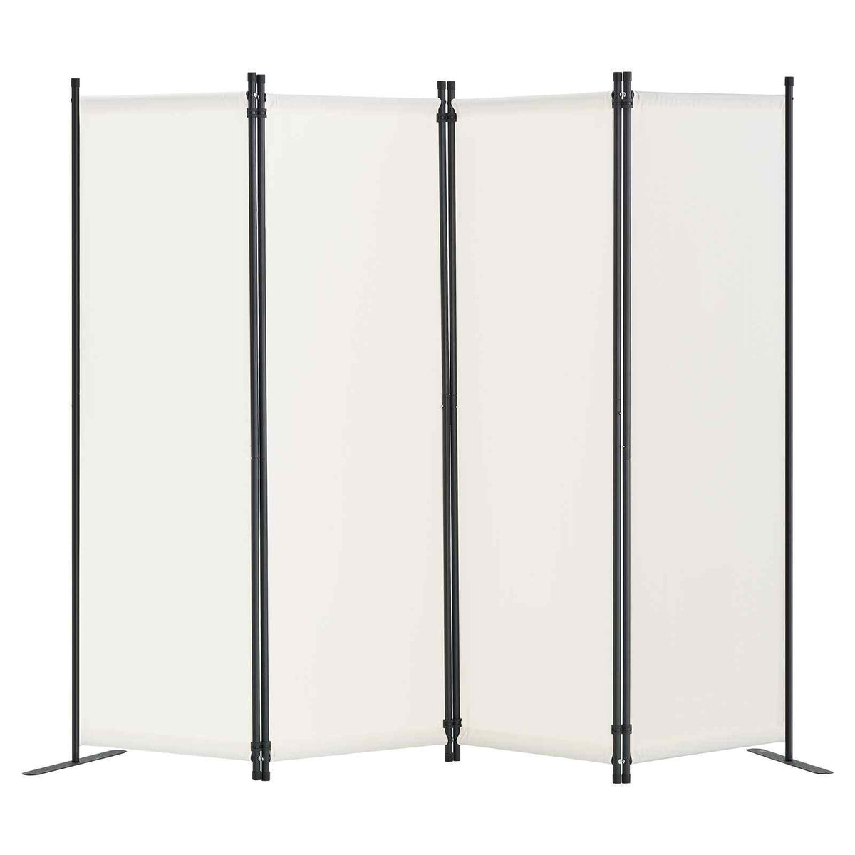 Room Divider,  4 Panel Room Dividers and Folding Privacy Screens, Fabric Partition Room Dividers for Office, Bedroom, Dining Room, Study, Freestanding, White