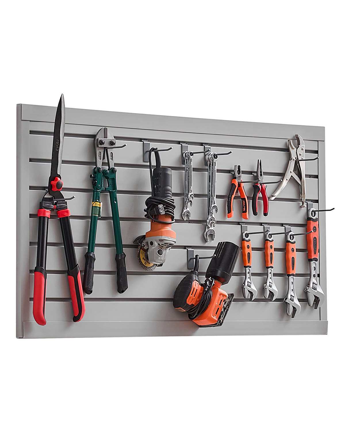 Slat Wall Paneling, 2 x 4 ft, PVC Garage Slatwall with Modular Design, Grey Slat Wall Easy-to-Install Adjustable Slatwall Panel with Coupling Structure & DIY Cutting, Fits for Storage & Display