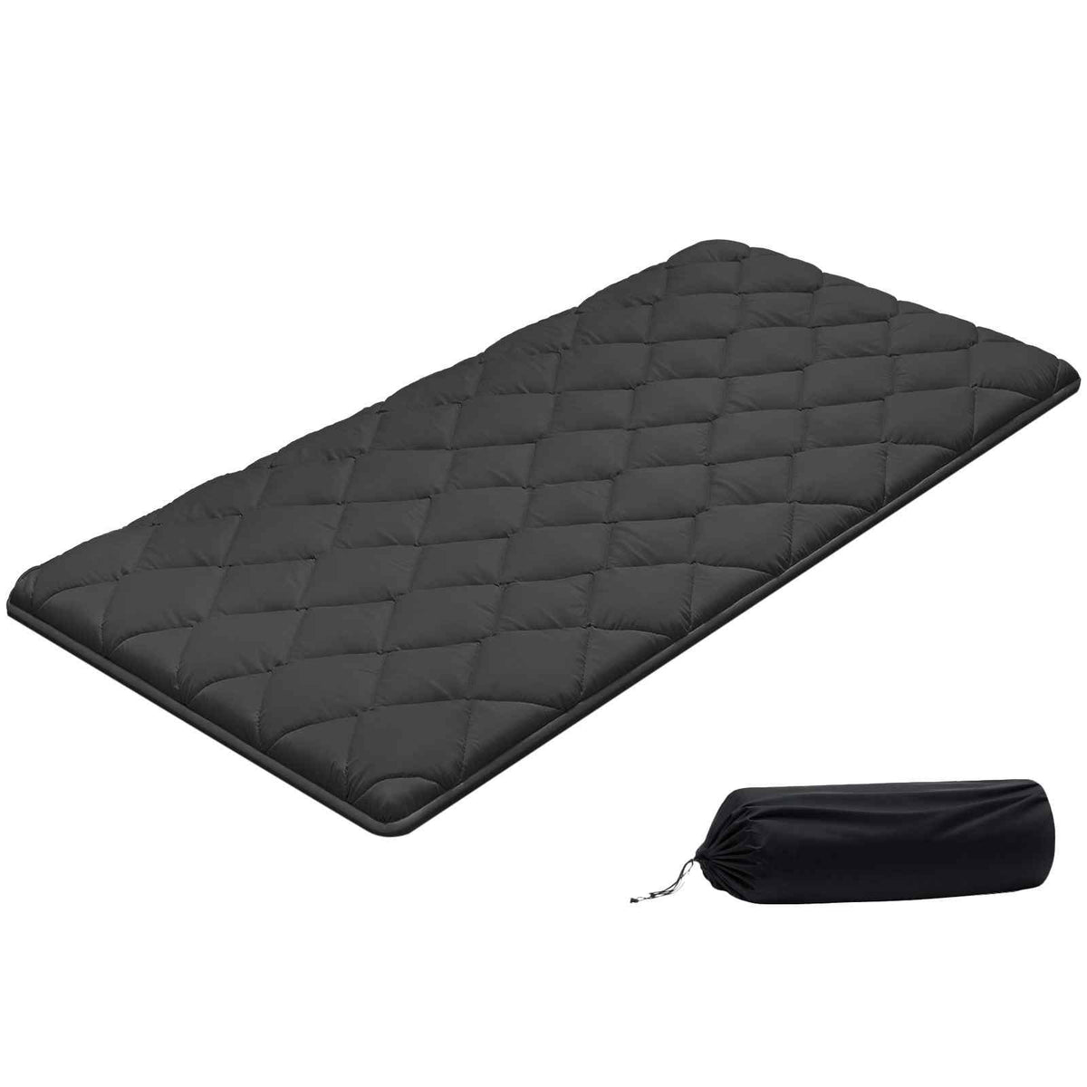Japanese Tatami Mat, Twin Size Foldable Japanese Tatami Mattress, Futon Mattress with Storage Bag & Fastener, 9-Layer Floor Mat for Sleeping, Dormitory, Meditation, Yoga, 80 x 39 x 3.5 in, Black