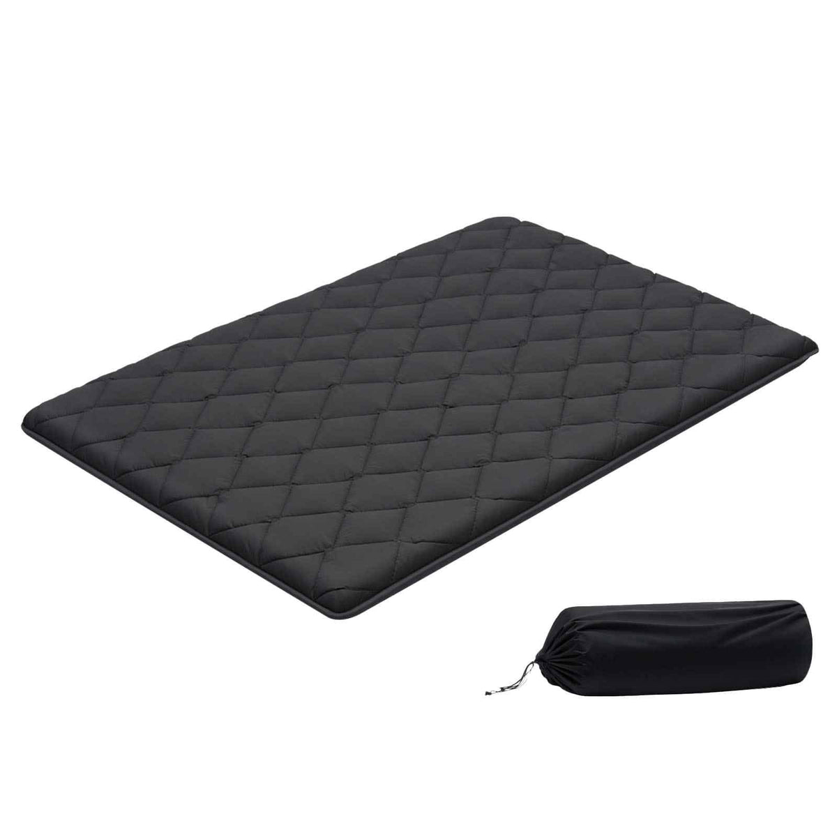 Japanese Tatami Mat, Full Size Foldable Japanese Tatami Mattress, Futon Mattress with Storage Bag & Fastener, 9-Layer Floor Mat for Sleeping, Dormitory, Meditation, Yoga, 80 x 54 x 3.5 in, Black