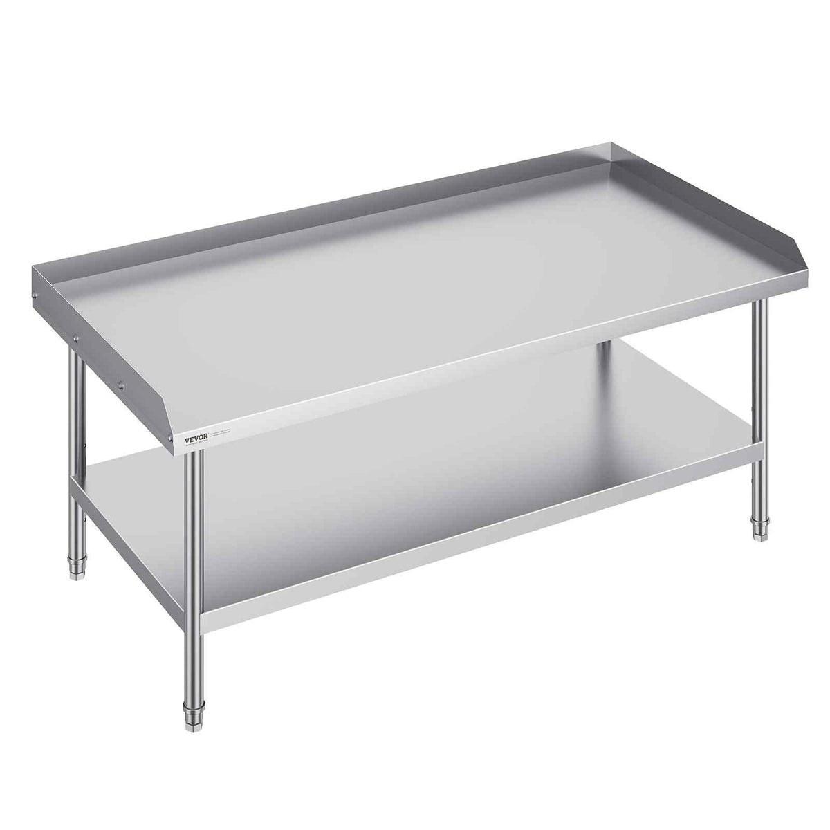 Stainless Steel Work Table, 30 x 60 x 26 Inch Commercial Food Prep Worktable, 3-Sided Backsplash Heavy Duty Prep Worktable, Metal Work Table for Restaurant Home Hotel