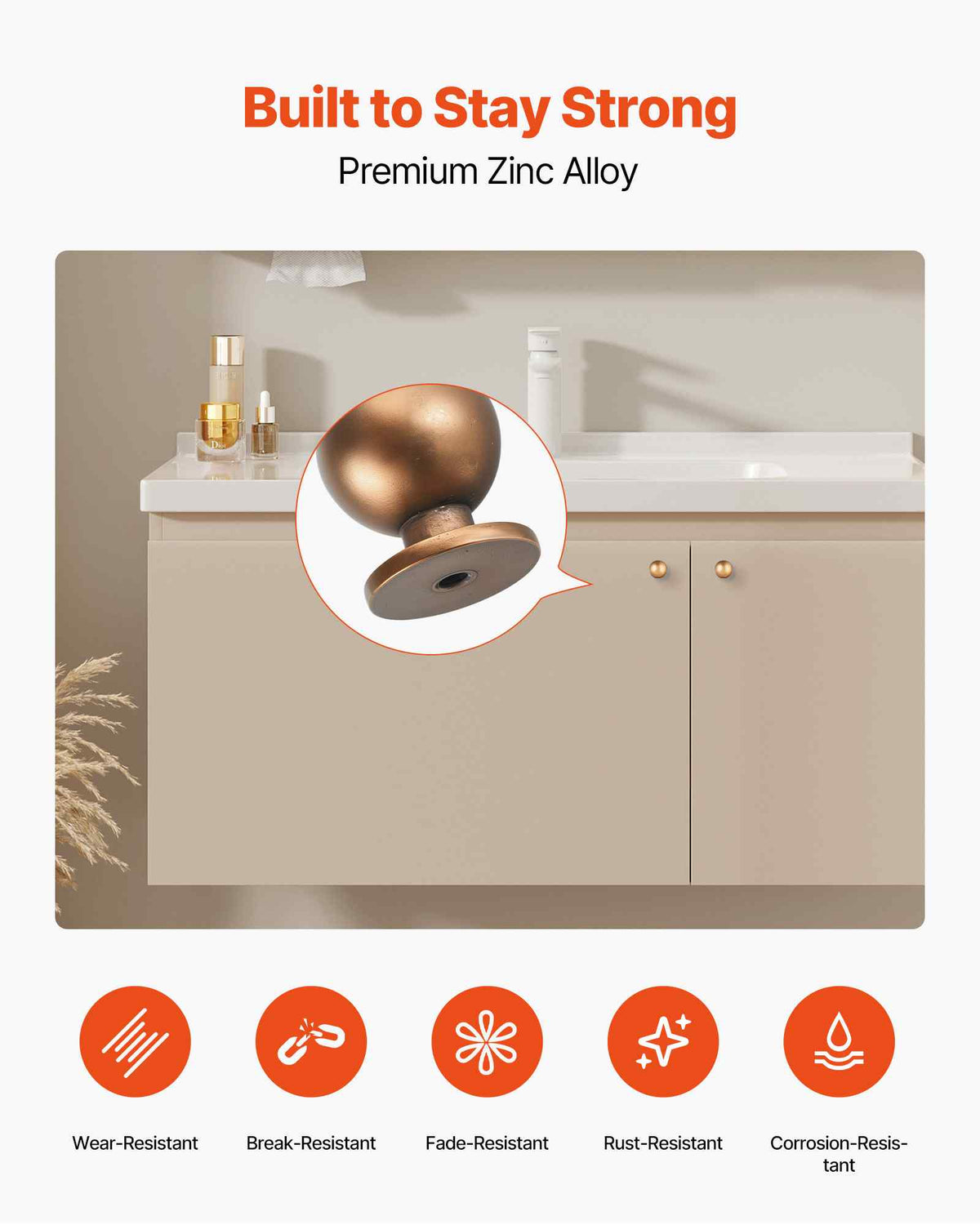 Cabinet Knobs, 12 Pack, 0.98 Inch Zinc Alloy Drawer Pulls Door Handles, Round Kitchen Dresser Solid Knobs Cupboard Hardware with Screws for Bathroom Closet Cabinets Drawers, Antique Brass Color