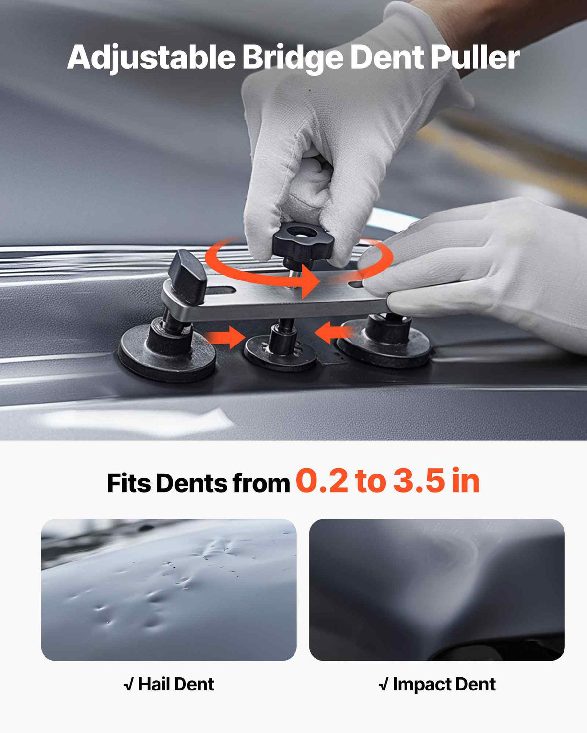 Dent Puller Kit, 60 PCS Paintless Dent Removal Kit with Golden Lifter, Bridge Puller, Rubber Hammer, Glue Gun, Auto Body Hail Damage Repair Remover Tools for Car Refrigerator Door Ding Repair